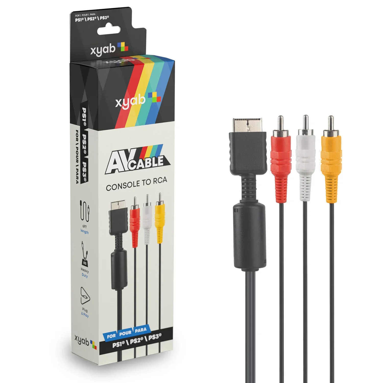 AV Cable Console to RCA for PS1/PS2/PS3