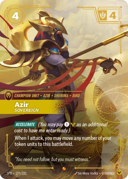 Azir - Sovereign (177/221) - Spiritforged Foil (Riftbound TCG)