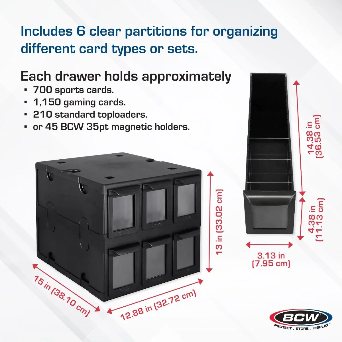 BCW - 6 Drawer Card Catalog - Black - Image 3