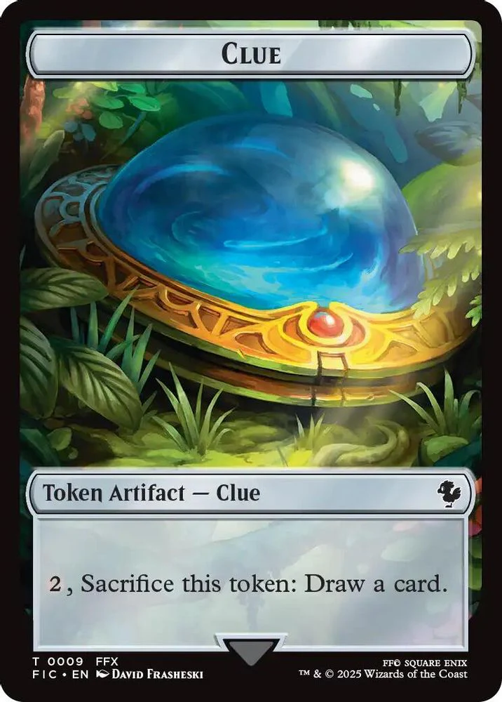 Clue // Treasure Double-Sided Token (Surge Foil) [FINAL FANTASY Commander Tokens] - Image 3