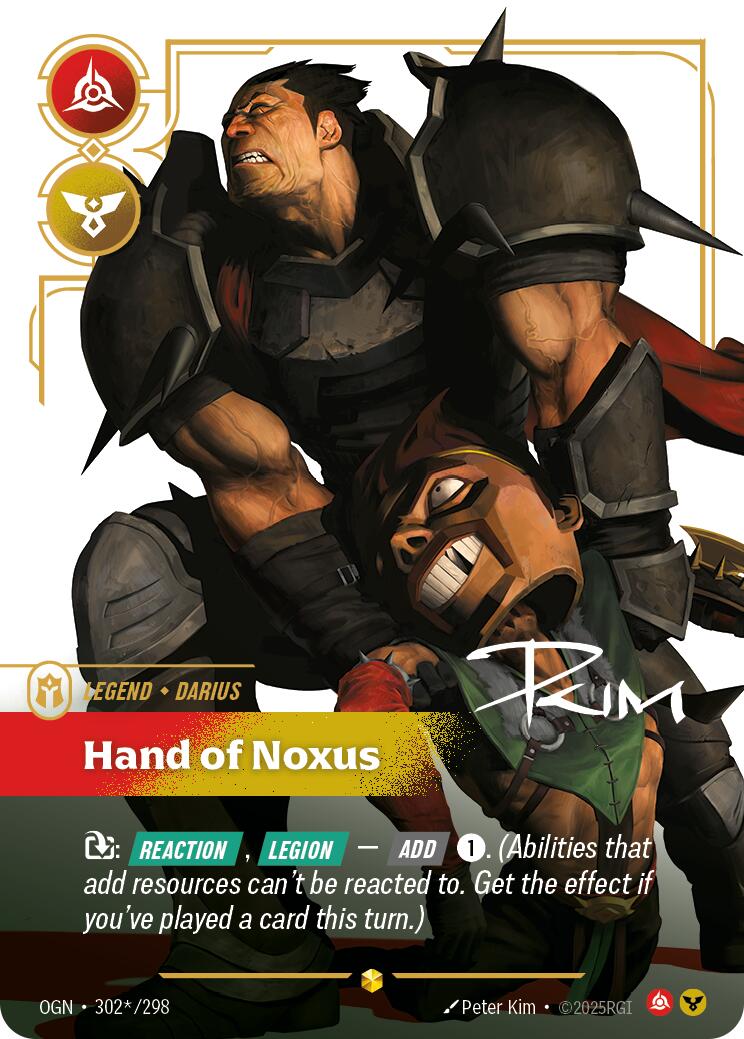 Darius - Hand of Noxus (Signature) (302*/298) - Origins Foil (Riftbound TCG)