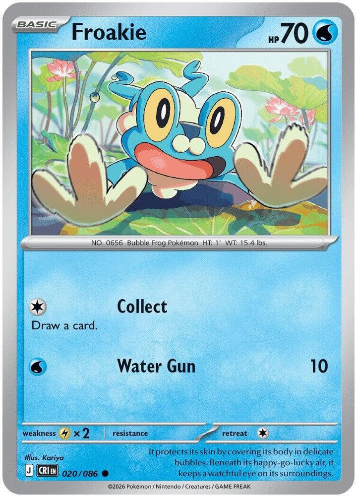 Froakie 020/086 - Reverse Holofoil ME04 Chaos Rising - Common