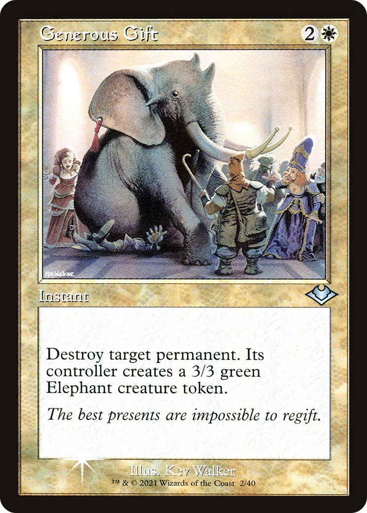 Generous Gift (Retro Frame) (MH1-002) - Modern Horizons 1 Timeshifts Etched Foil