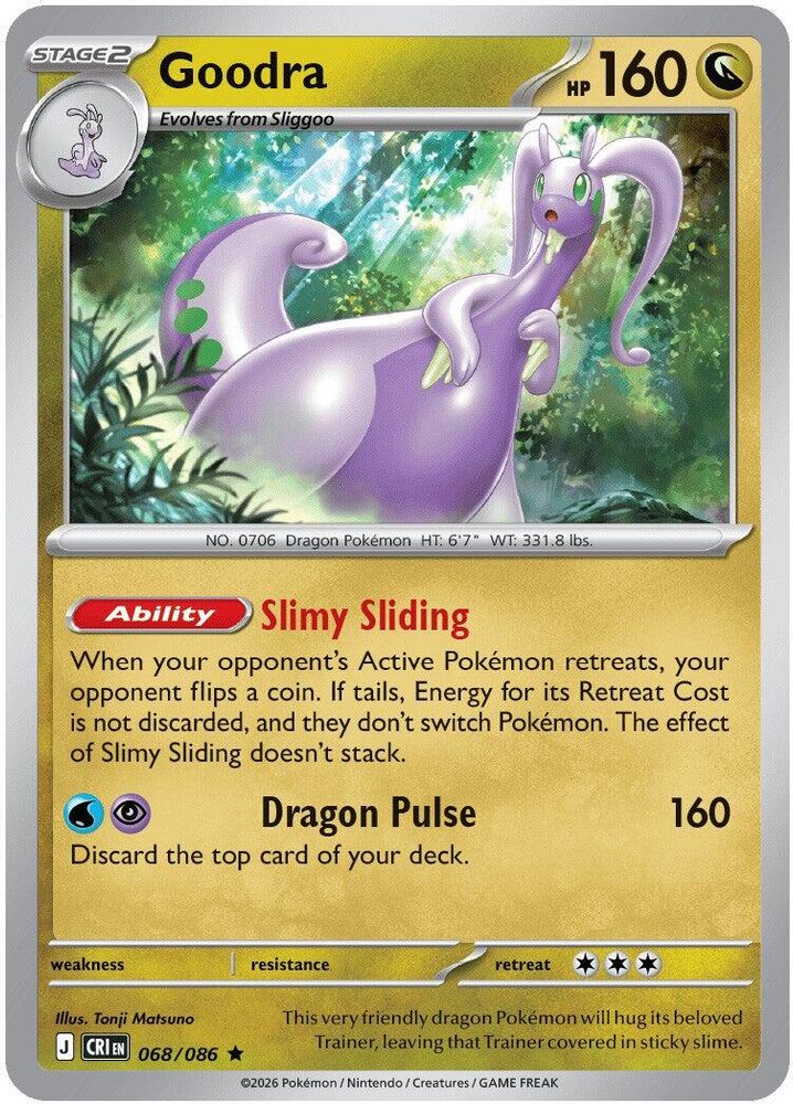 Goodra 068 - Reverse Holofoil ME04 Chaos Rising - Rare