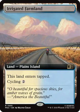 Irrigated Farmland (Extended Art) (MSC-481) - Commander: Marvel Super Heroes