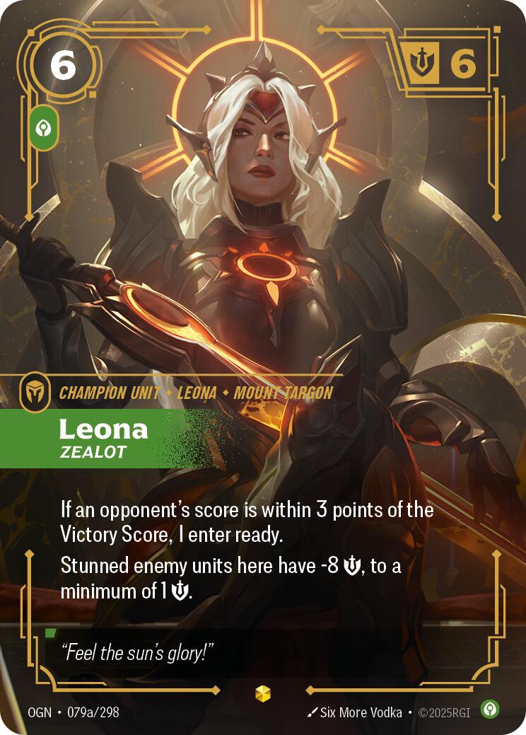 Leona - Zealot (Alternate Art) (079a/298) - Origins Foil (Riftbound TCG)