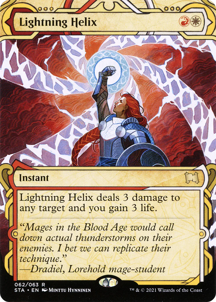 Lightning Helix (STA-062) - Strixhaven Mystical Archive: (Showcase) (Borderless) Etched Foil