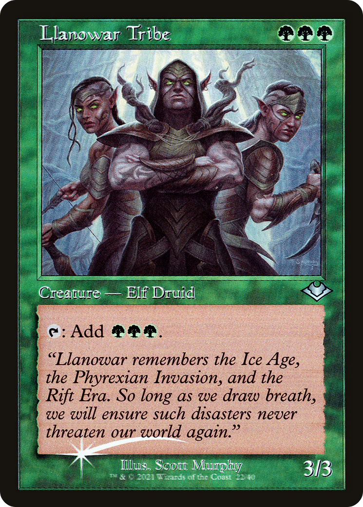 Llanowar Tribe (Retro Frame) (MH1-022) - Modern Horizons 1 Timeshifts Etched Foil