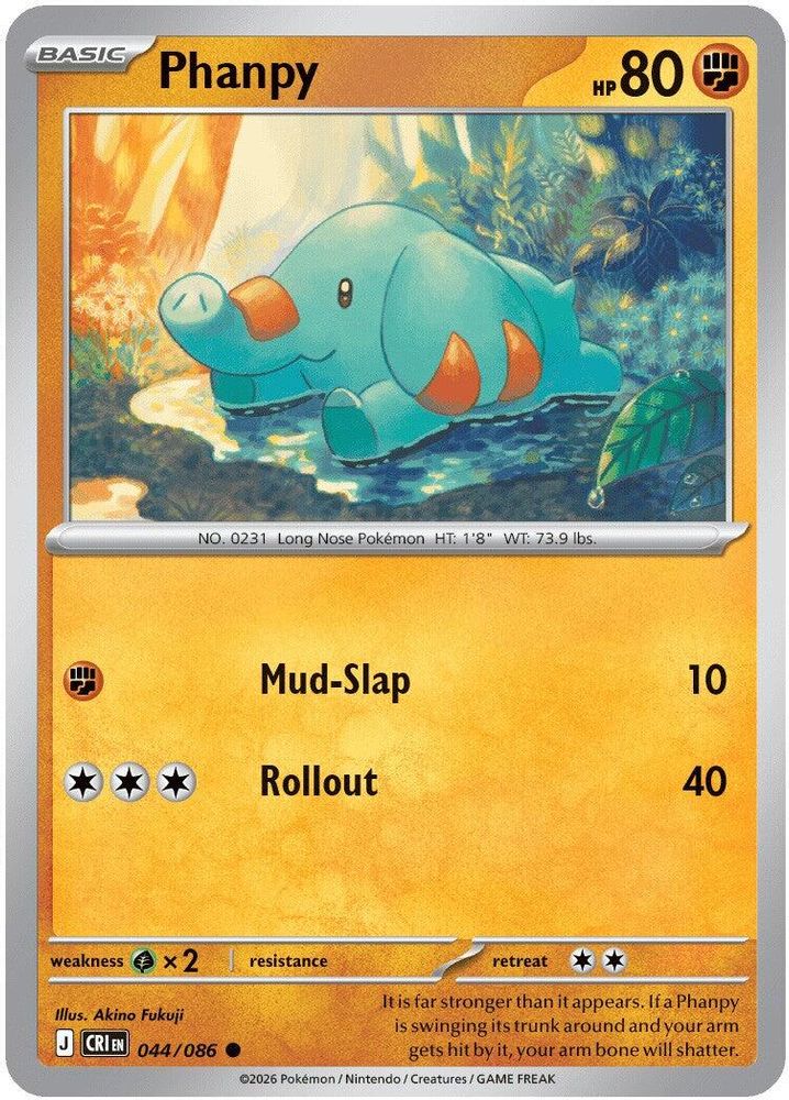 Phanpy 044 - Reverse Holofoil ME04 Chaos Rising - Common