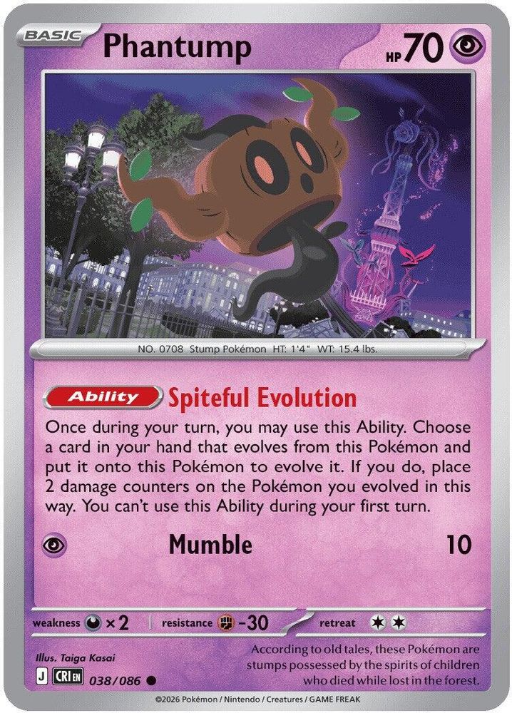 Phantump 038 - Reverse Holofoil ME04 Chaos Rising - Common