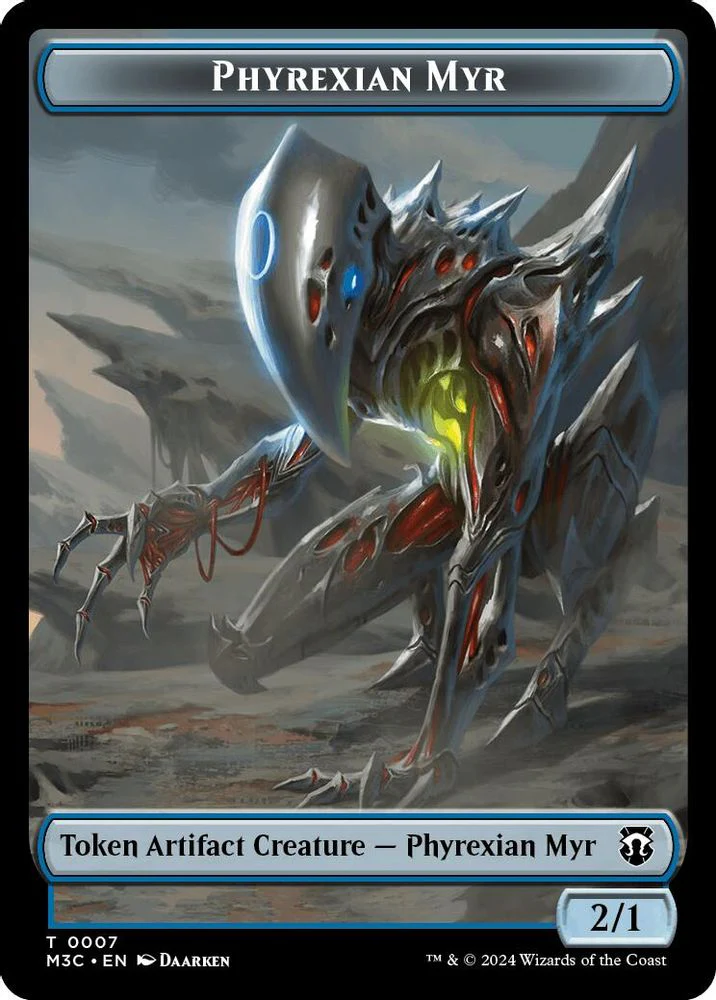 Phyrexian Myr (Ripple Foil) // Servo Double-Sided Token (M3C-7 // 33) - Modern Horizons 3 Commander Foil