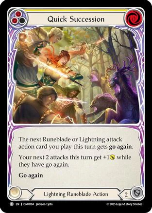 Quick Succession (Yellow) (OMN084) - Omens of the Third Age Rainbow Foil