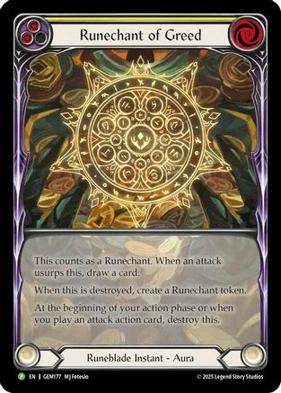 Runechant of Greed (Yellow) (GEM177) - Gem Pack 5 Rainbow Foil