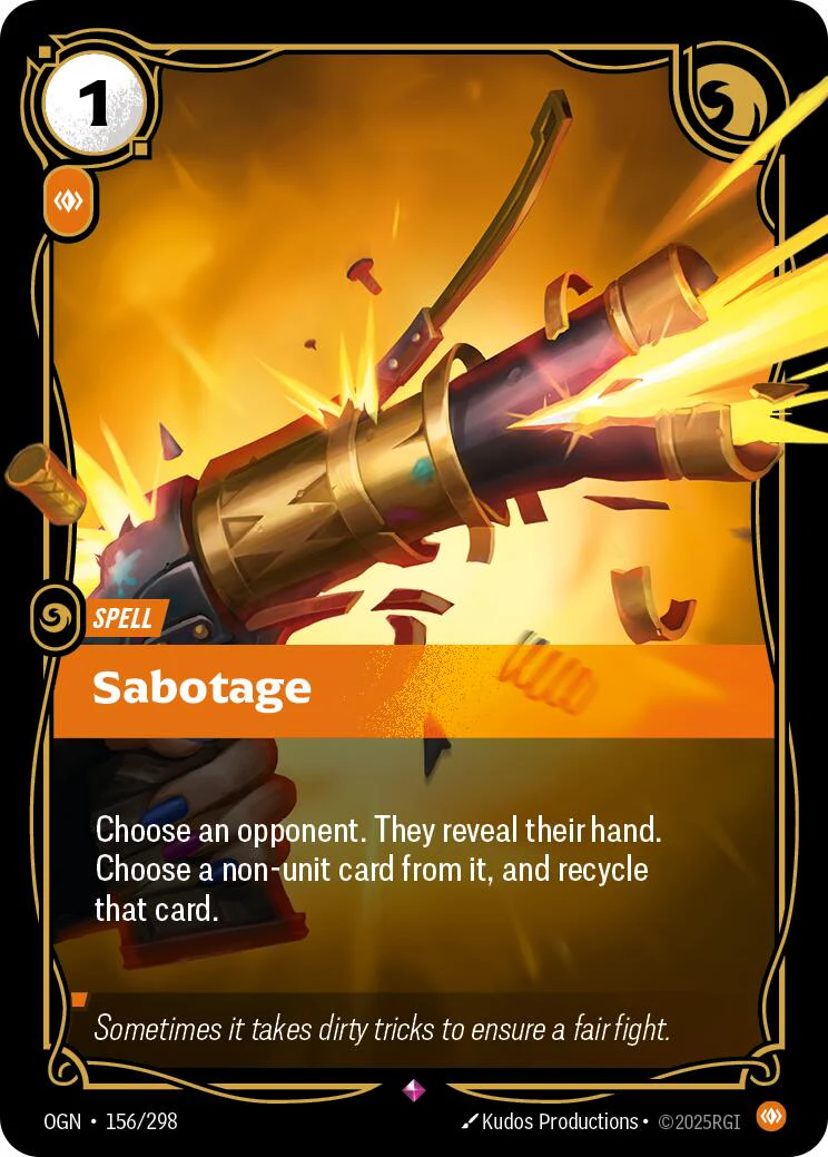 Sabotage (156/298) - Origins Foil (Riftbound TCG)
