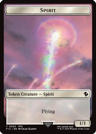 Spirit // Squid Double-Sided Token (Surge Foil) [FINAL FANTASY Commander Tokens] - Image 3