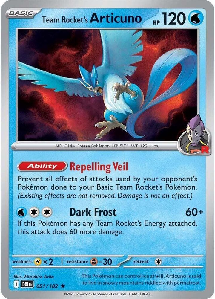 Team Rocket's Articuno (Non-Holo) 051/182 Deck Exclusives - Rare