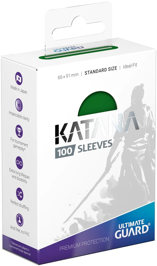 Ultimate Guard Katana - 100CT Standard Size - Green Sleeves