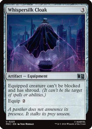 Whispersilk Cloak (Surge Foil) (MSC-225) - Commander: Marvel Super Heroes Foil