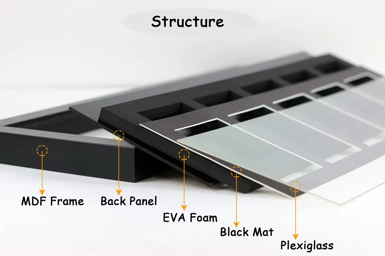 Wooden Display Frame with 5 Slots - magnetic holder - Image 4
