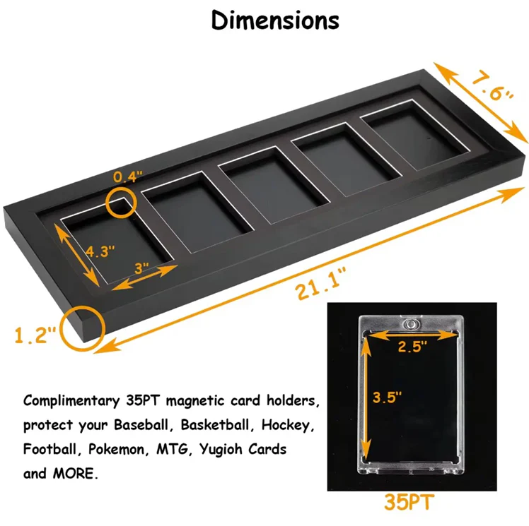 Wooden Display Frame with 5 Slots - magnetic holder - Image 5