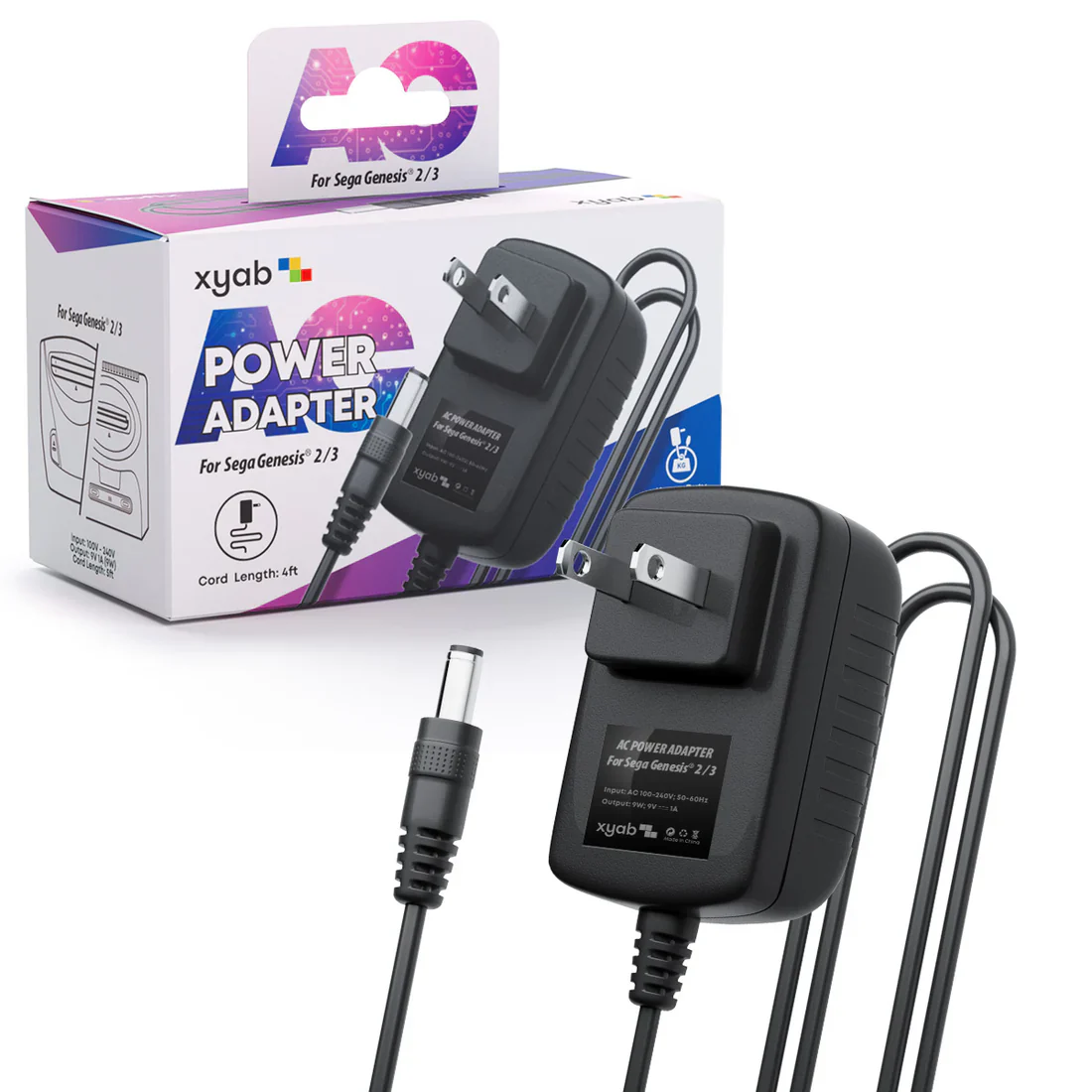 XYAB AC Adapter - Sega Genesis & Game Gear